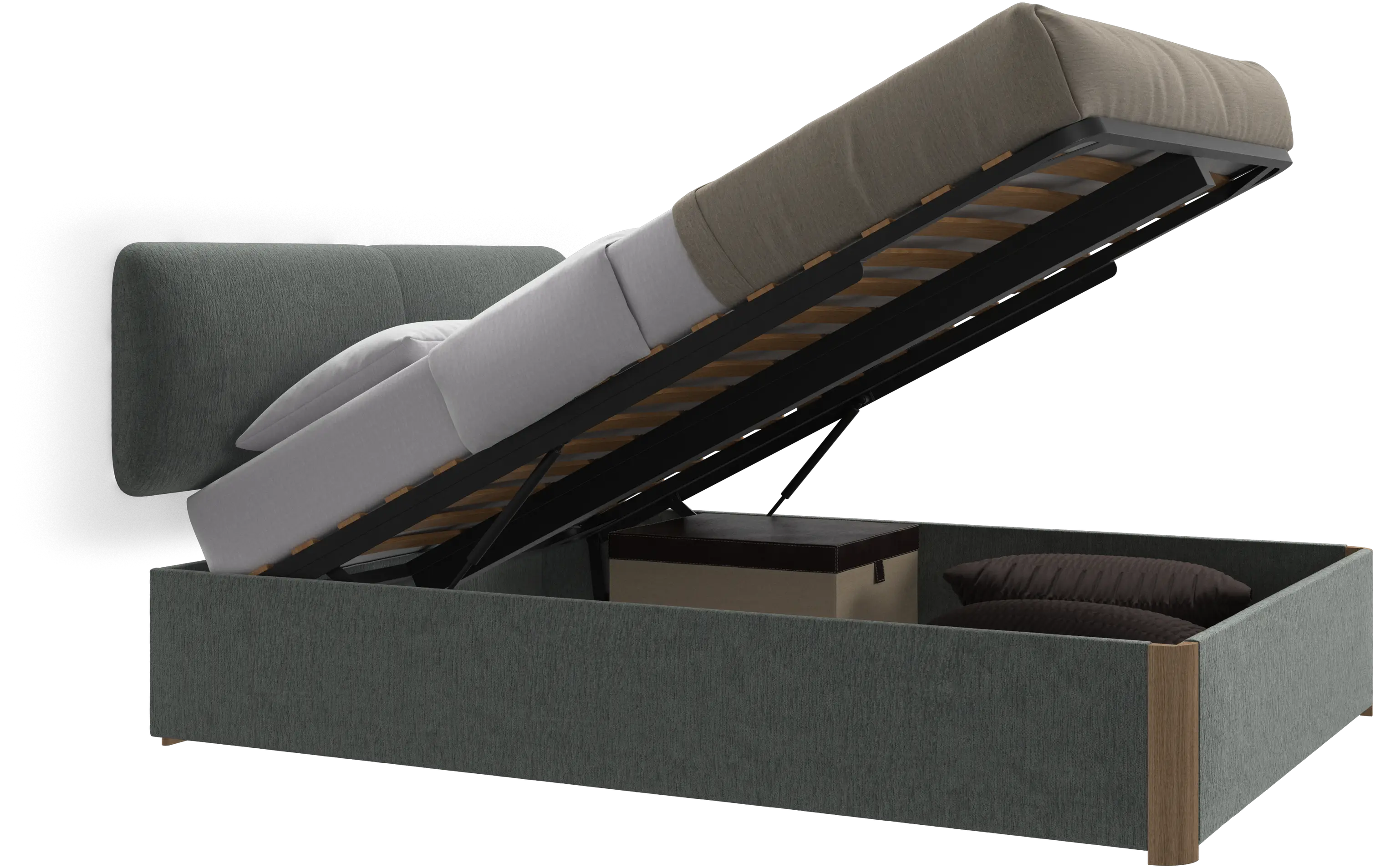 収納付きデザイナーベッド | コレクションはこちら - グリーン | ボー